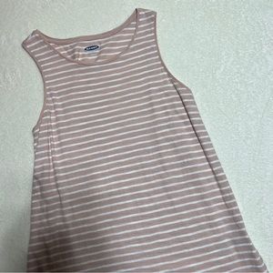 Old Navy Everywear Pink and White Striped Tank Top H16